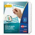 Avery Dennison Avery, PRINT AND APPLY INDEX MAKER CLEAR LABEL DIVIDERS, 5 WHITE TABS, LETTER, 5 SETS 11440